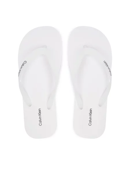 Žabky Calvin Klein Logo Strap bílá