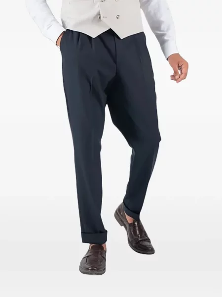 Pantaloni Boss de lână albastru