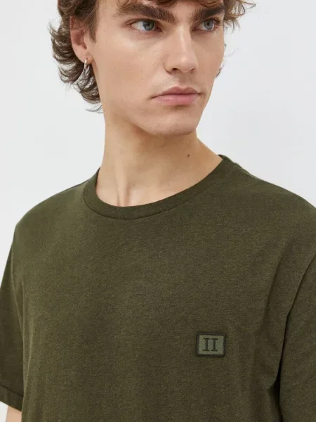 Меланжевая футболка Les Deux зеленая