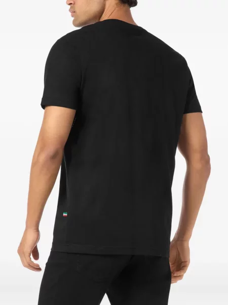 Tricou Billionaire cu model argyle negru