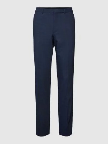 Spodnie do garnituru o kroju slim fit z dodatkiem żywej wełny model ‘Hesten’ Hugo granatowe