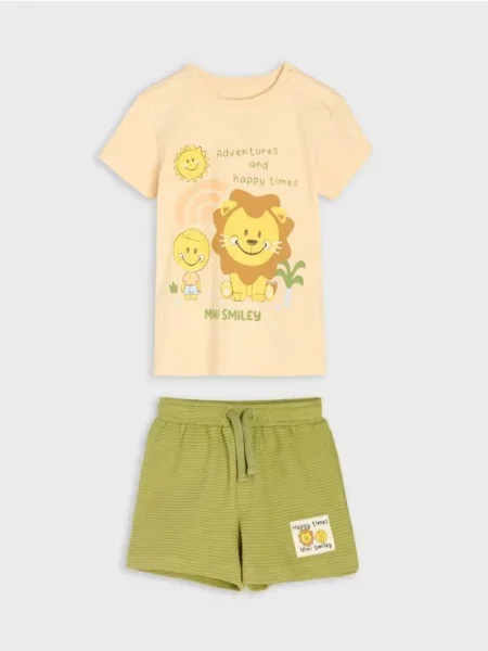 Sinsay komplet: tričko a šortky Mini Smiley® vícebarevná