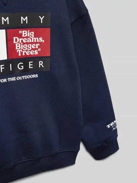Bluza o kroju regular fit z mieszanki bawełny Tommy Hilfiger granatowa