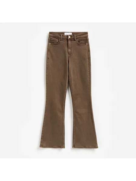 Reserved Rozšířené džíny se zkrácenou nohavicí dark grey jeans šedé