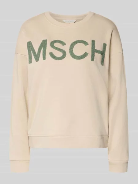 Bluza z wyhaftowanym logo model „Mela Briena” Msch Copenhagen beżowa