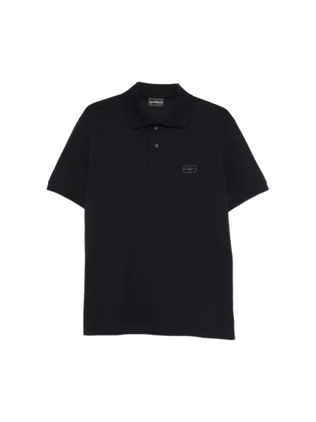 Koszulka polo Emporio Armani z logo niebieska