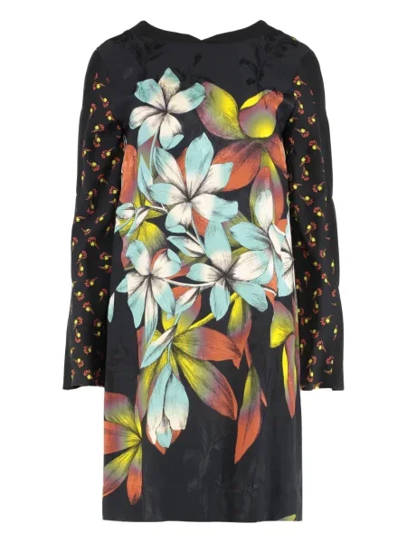 Rochie Etro cu model floral cu imagine de costum negru