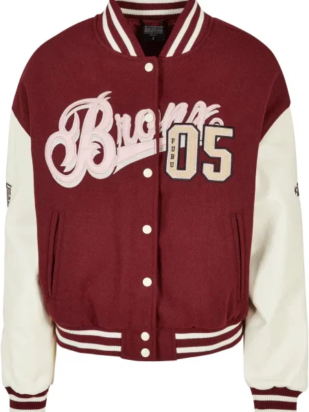 FUBU Geacă de primăvară-toamnă bej / roșu negru