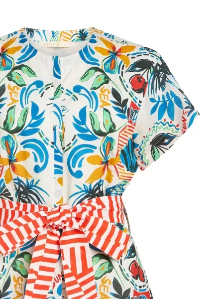 Rochie tip cămașă Marie Oliver cu model floral cu imagine alb