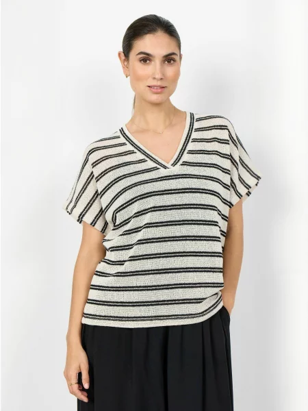 Soyaconcept Tricou Frey negru / lână alb