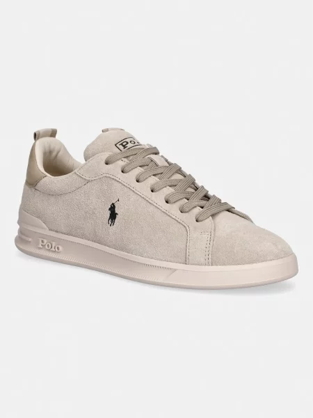 Polo Ralph Lauren Hrt Crt Rib sneakers din piele întoarsă bej