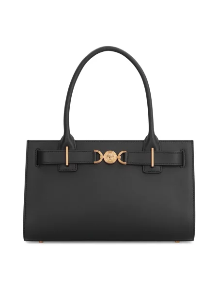 Shopperka Versace skórzana czarna