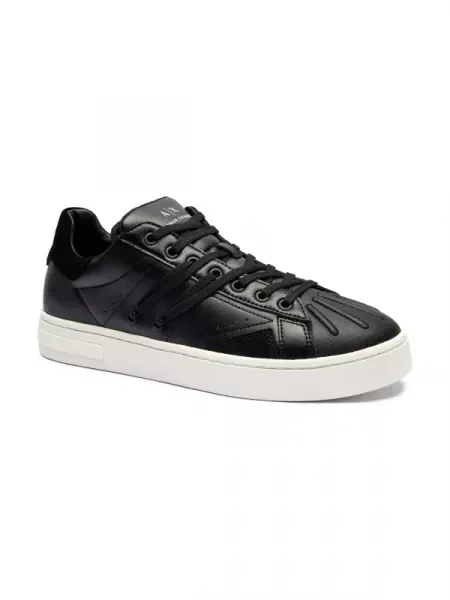 Armani Exchange Bőr sneakers tornacipő fekete