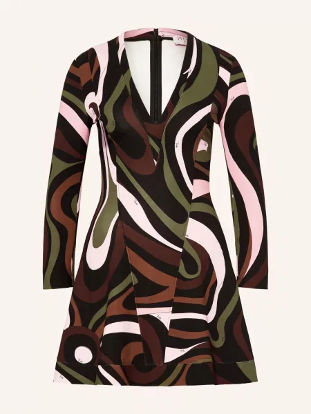 Pucci Šaty khaki / růžová černá