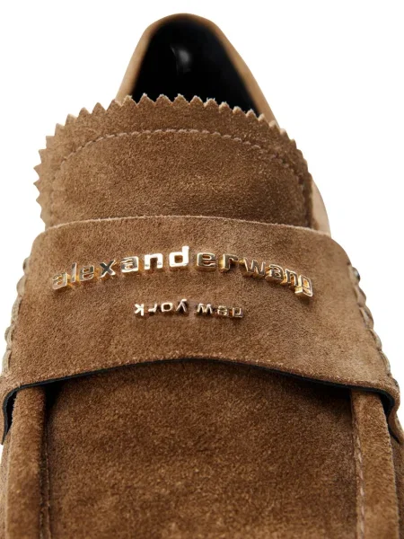 Pantofi loafer Alexander Wang din piele de căprioară maro