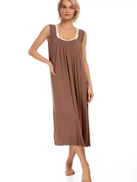 Однотонная ночная рубашка Fleri коричневая