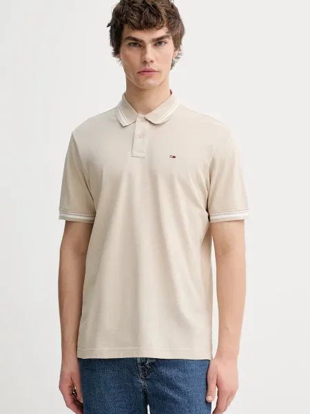 Tommy Jeans μπλουζάκι πόλο μπεζ