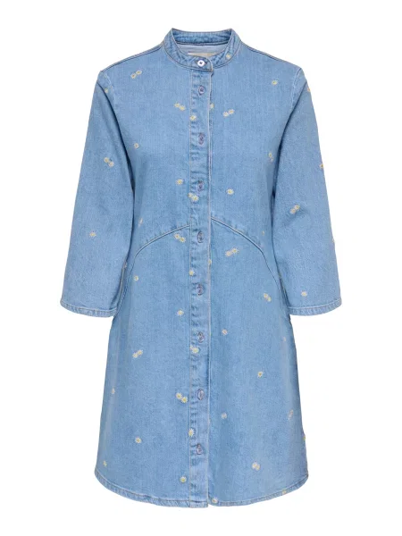 ONLY Dolga srajca ONLNEW CHICAGO moder denim bela