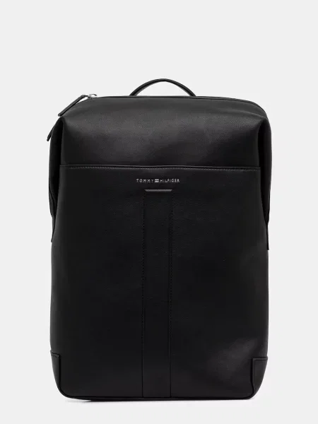 Раница Tommy Hilfiger голям с изчистен дизайн черно