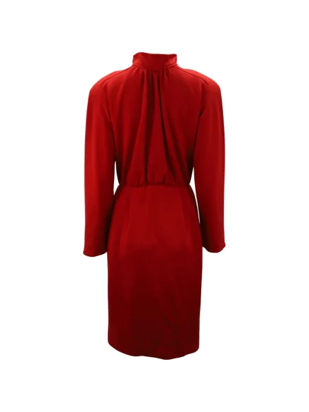 Vlněné oblekové maxi šaty Oscar De La Renta Pre-owned po kolena červené