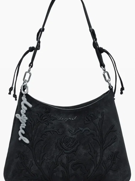 Kvetinová crossbody kabelka Desigual čierna