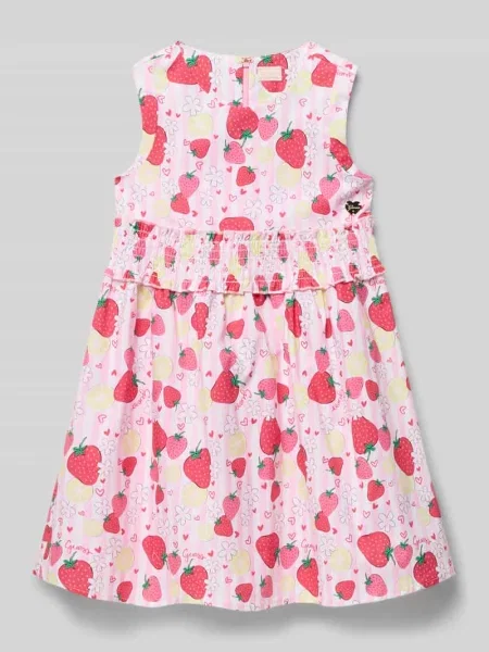 Sukienka z detal z logo model Poplin' Guess różowa