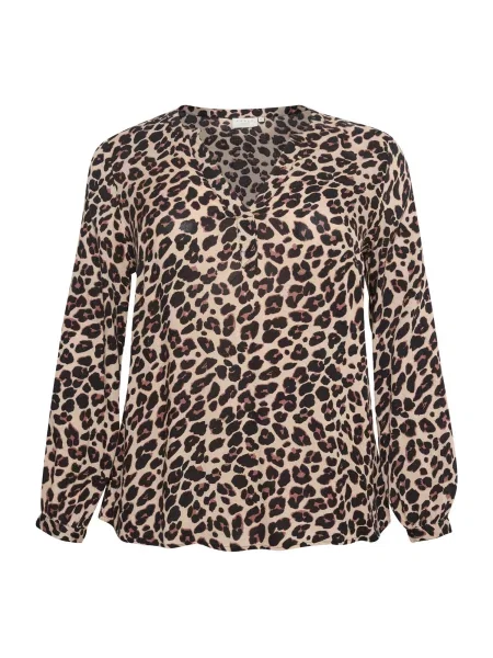 KAFFE CURVE Halenka Mirta starobéžová / brokátová černá