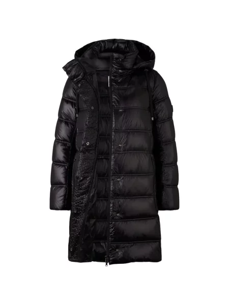 Palton Bogner cu glugă negru