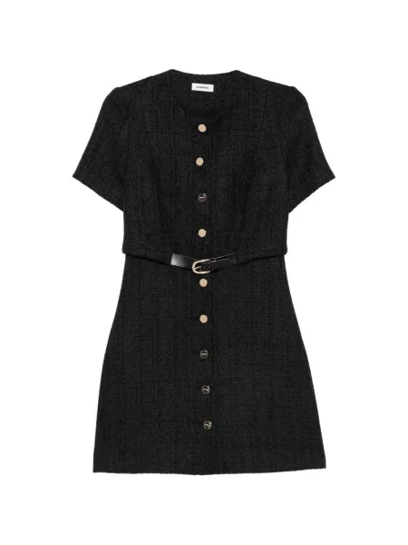 Cu centură rochie mini Sandro negru