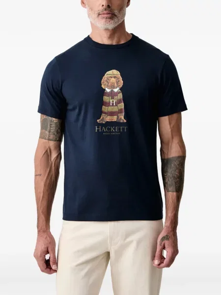 Tricou Hackett London cu imagine albastru