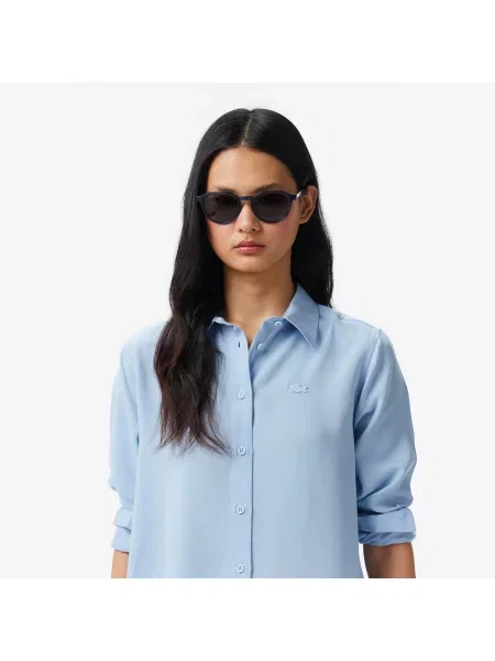 Lacoste Koszula Chambray O Kroju Slim Fit niebieski