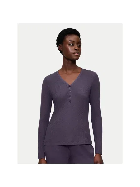 Triumph Pidžamska bluza Mix&Match Tamnoplava Regular Fit