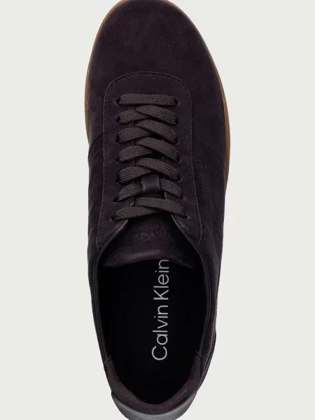 Calvin Klein BALLET SNEAKER LACEUP LTH-SUE sportcipő női velúr barna