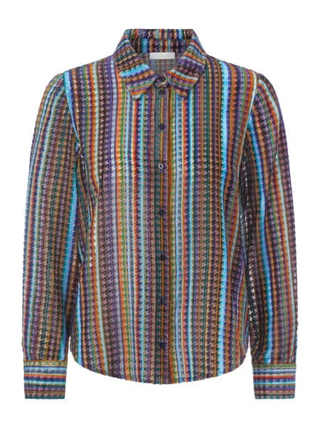 Rich & Royal Bluză maro cămilă / deschis / verde petrol / lila albastru