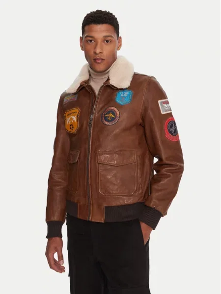 Milestone Usnjena jakna MSMatti rjava