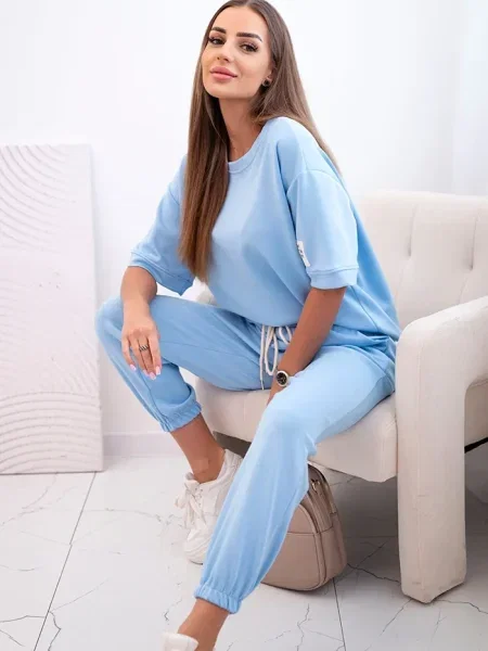 Pantaloni Kesi Włoski cu mâneci scurte scurte albastru