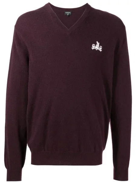 Pulover N.peal tricotate cu imagine violet