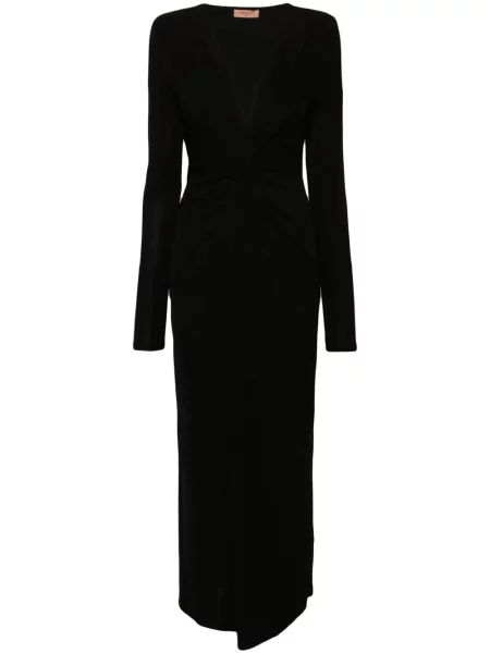 Maksi sukienka maxi Twinset drapowana garniturowa czarna
