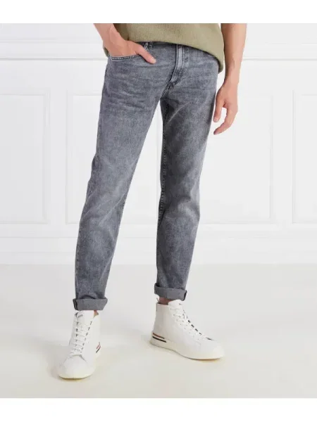 BOSS BLACK Blugi Taber | Tapered fit negru