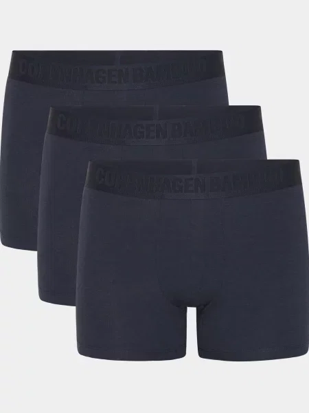Copenhagen Bamboo Boxeralsók 3 par bambus underbukser i navy tengerészkék haditengerészet
