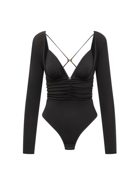 Koszulka Elisabetta Franchi z krepy czarna