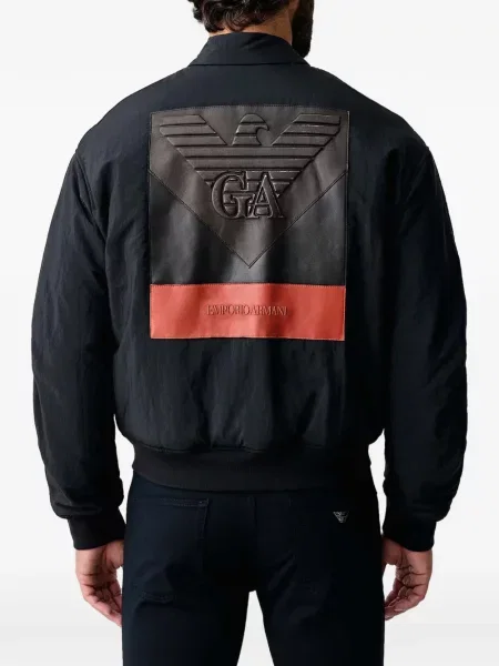 Bomber bunda Emporio Armani s autogramem modrá