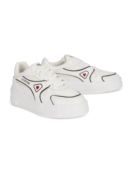 Sneakersy Love Moschino skórzane na platformie białe