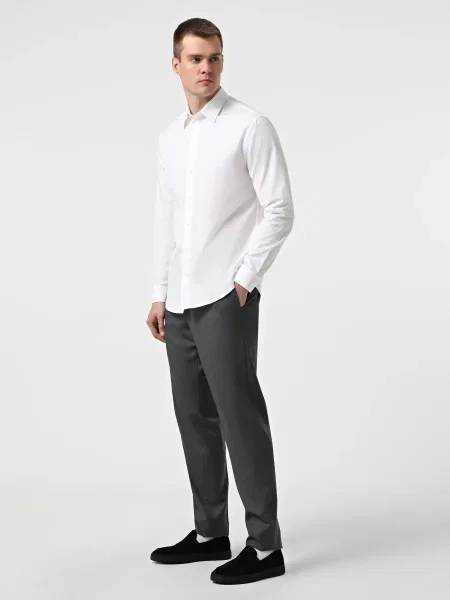 Шерстяные классические брюки Emporio Armani серые