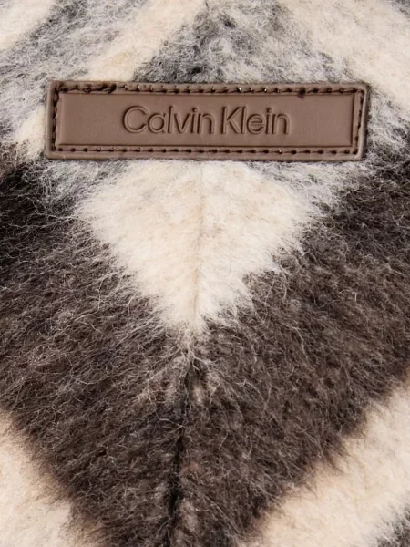 Calvin Klein átmeneti kabát női gyapjú hozzáadásával barna