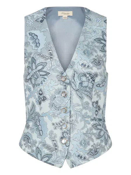 Vestă Temperley London cu model floral cu imagine albastru
