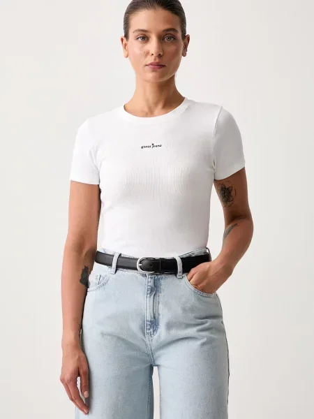 Guess Jeans tričko s bílé
