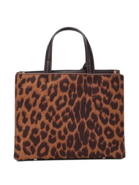 Geantă shopper V°73 cu imagine cu model leopard maro