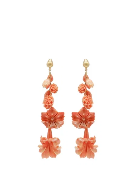 Cercei Cult Gaia cu model floral auriu