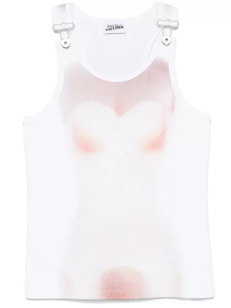 Podkoszulka Jean Paul Gaultier z nadrukiem biała